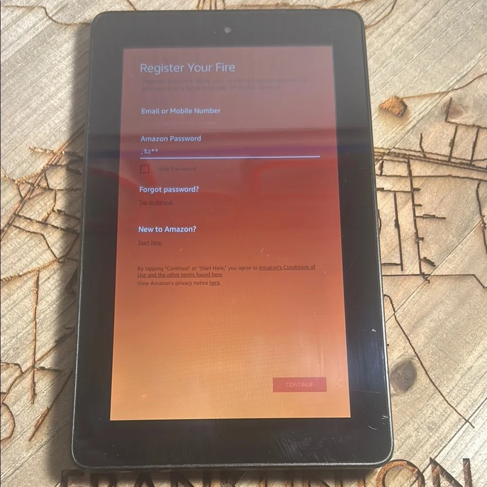 Amazon 7 5th Gen Black Tablet with Sleek Design and Vibrant Display with cover.